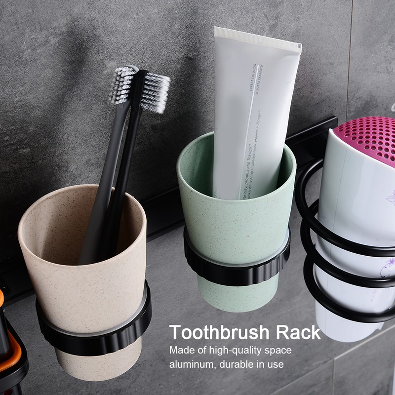 Multifunctional Space Aluminum Bathroom Storage Rack Hair Dryer Toothbrush Holder