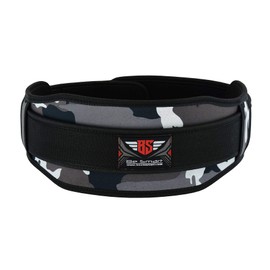Weight Lifting Belt Neoprene Gym Fitness Workout Double Support Brace (GRAY CAMO, XL 39" - 45")