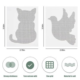 ZUYYON 10Pcs Door Window Screen Repair Patch Set, Sliding Pet Mesh Screen Door Repair Patches, Strong Adhesive Screen Repair Stickers for Repair Holes Tearing(Cat)