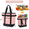 BALEINE 36-Can Cooler Bag Pink Insulated Soft Tote PEVA Zippered