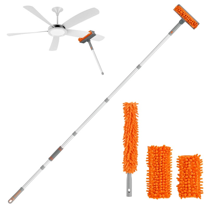 Ceiling Fan Cleaner Dusters with 72'' Extension Pole, Reusable Microfiber