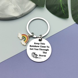 Vadaka Sympathy Gift Keyring Keychain for New Mom Dad Memorial Gift Infant Loss Miscarriage Keepsake Gift Remembrance Keyring Baby Memorial Gift Keychain Loss of Child Gift Rainbow Memorial Keychain