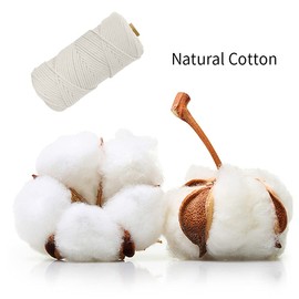 Macrame Cord 4mm x 109 Yards, JeogYong Thick Natural Cotton Cord Yarn Thread, 4-Strand Twisted Spool Twine String Cotton Rope for DIY Crafts, Wall Hangings, Plant Hangers, Home Decorations (Natural)