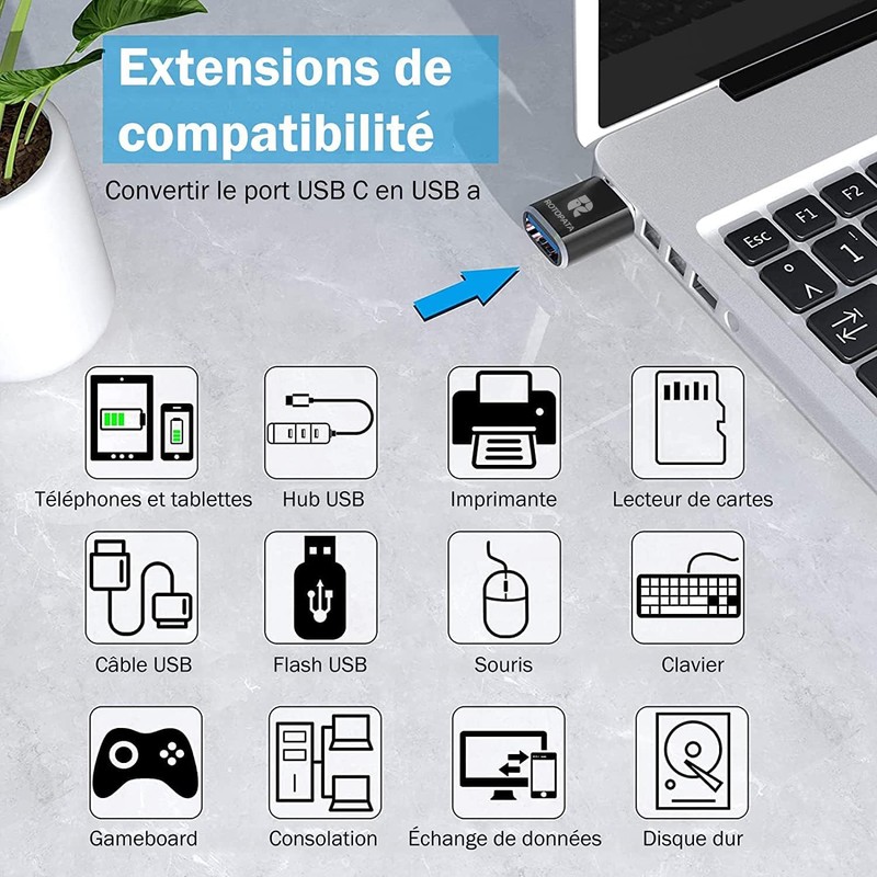 ROTOPATA IT 10 pcs typec USB Adapter
