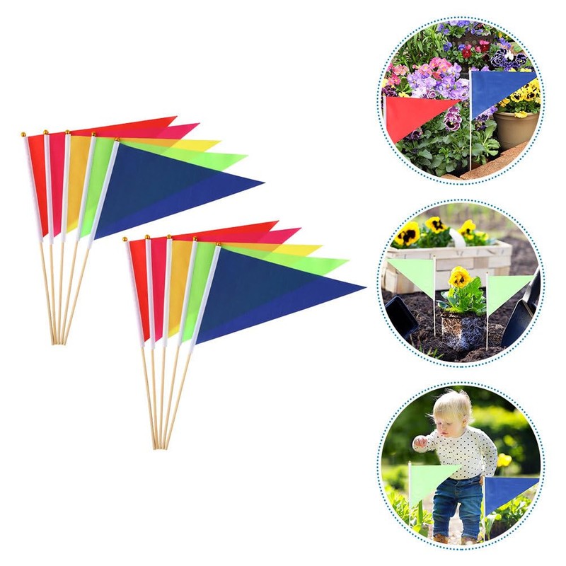 POPETPOP Bunting Flags, Pack of 10 Mini Hand Hold Flag,