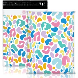 JarThenaAMCS 100Pcs Poly Mailer 10 x 13 Inch Colorful Irregular Pattern Packaging Bags Self Seal Mailing Envelope Bags for Small Business Clothing