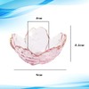 Golden-edged pink Flower Glass Ring Dish, Jewelry Tray Ring Holder