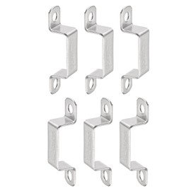 DTGN 18 mm x 41.5 mm (Inner H x Inner W) U Shaped Support Connection Clamp - 6 Pack - Good for Home Pipeline Attachment - 304 Stainless Steel Door Closed Rod Bracket