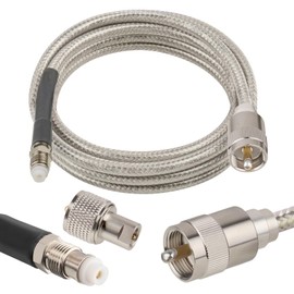 MOOKEERF CB Coax Cable,RG8x Coaxial Cable 6ft,RG8X Stranded Core CB Antenna Cable with PL-259 and FME/PL259 Male Connector,Low Loss CB Radio HAM Radio Coax Cable-6 Foot