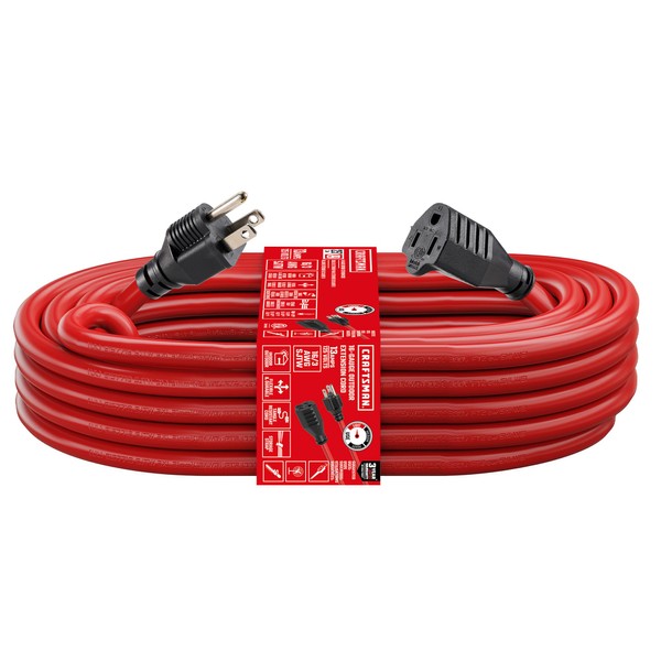 CRAFTSMAN - Cable de extensión para interiores y exteriores, impermeable,