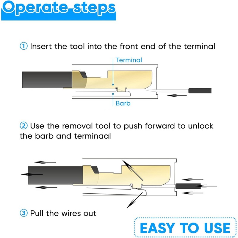 Terminal Pin Removal Tool Kit 82 Pcs Depinning Electrical Connector