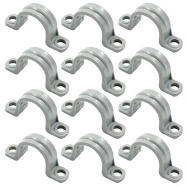 Bonsicoky 12 Pcs 1/2 Inch PVC Pipe Straps - Two Hole Plastic Conduit Strap for PVC Pipes and Cables