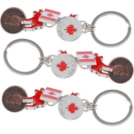 Baluue 3 Piezas Llavero Bandera Nacional Canadiense Llavero Decorativo para Regalar a Familiares y Compañeros