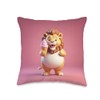 Chubby Fat Lion Ice Cream Lover Funny Animal Design Print