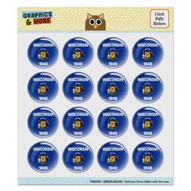 Wisconsin State Flag Puffy Bubble Dome Scrapbooking Crafting Sticker Set