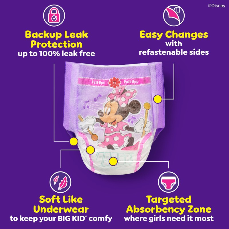 Pull-Ups Girls' Potty Training Pants, Size 3T-4T Training Underwear (32-40
