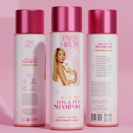 Paris Hilton Dog Shampoo - Sweet Pea & Vanilla Scented Pet Shampoo for Dogs and Puppies, Nourishing Oatmeal & Aloe, 480ml - Luxurious Shampoo for Dogs of All Breeds