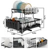 Dish Drying Rack, Larger Multifunctional 2-Tier Dish Racks for Kitchen