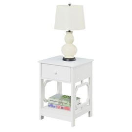 Convenience Concepts Omega 1-Drawer End Table with Shelf, White