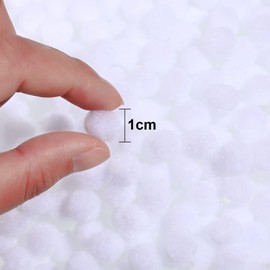 Boao 600 Pieces Christmas Pom Poms Balls, Assorted Sizes Arts and Craft Pompoms Fluffy Pom Balls Mini for Christmas DIY Party Decorations (White, 0.39 Inch)