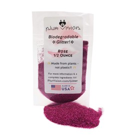 Biodegradable Glitter Made from Plant Cellulose, Earth Friendly. Perfect for Body, Cosmetics, Crafts, DIY Projects. Can be Mixed with Lotions, Gels, Oils, Face Paint (1/2 Ounce, Rose)