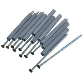 7 in. Brown Galvanized Spikes with 5 in. Plastic Ferrules (10-Pack)