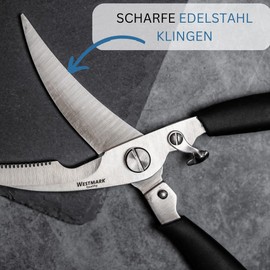 Westmark Poultry Set Made of Stainless Steel - 1 x Poultry Scissors, 1 x Roasting Juice Syringe & Kitchen Twine 60 m - Perfect for Catering or Home (Black / 3-Piece)