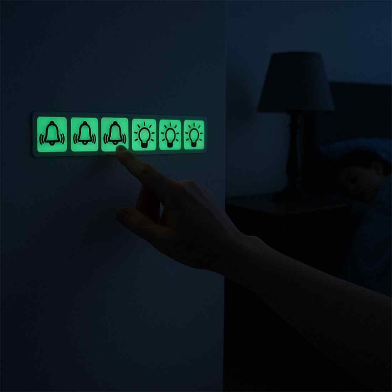 Nightlight Switch Sticker Set with 10 Bells and 10 Light