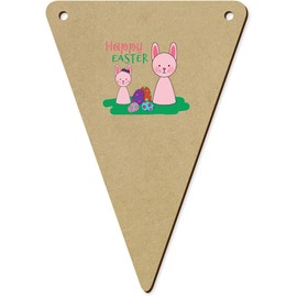 5 x 140mm 'Happy Easter' Wooden Bunting Flags (BN00082045)