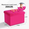 LINMAGCO Storage Ottoman Folding Foot Stool Velvet Foot Rest with
