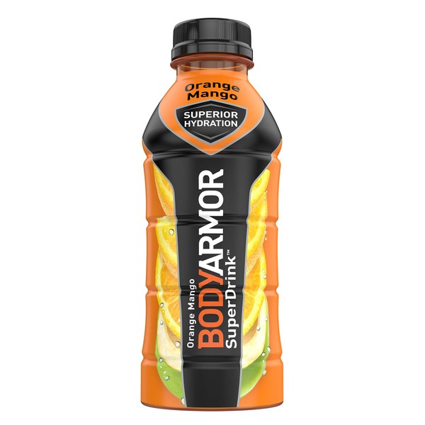 BODYARMOR Sports Drink Sports Beverage, Orange Mango, Natural Flavors With Vitamins, Potassium-Packed Electrolytes, No Preservatives, Perfect For Athletes, 16 Fl Oz (Pack of 12)