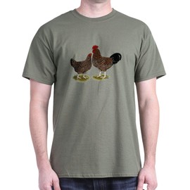 CafePress Speckled Sussex Chickens Dark T Shirt Men's Traditional Fit Dark Casual Tshirt Military Green