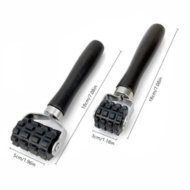 Umaki 2 Pieces Car Sound Dampening Wheel Roller Application Tool for Audio Noise Insulation and Vibration, Heat Insulation Mat, with Non-Slip Roller and Wooden Handle, 30 mm and 50 mm Width