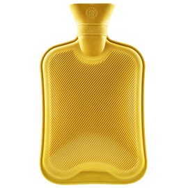 Hot Water Bottle Without Cover, Pack of 2 and 3 Hot Water Bottles, Large 1.8 L Rubber, Hot Water Bottle, Robust and Durable Made of Natural Rubber, Bed Bottle for Children and Adults (Yellow, 1 Pack)