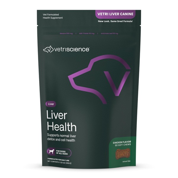 VetriScience Liver Health Chews with Milk Thistle, Vetri Liver Detox