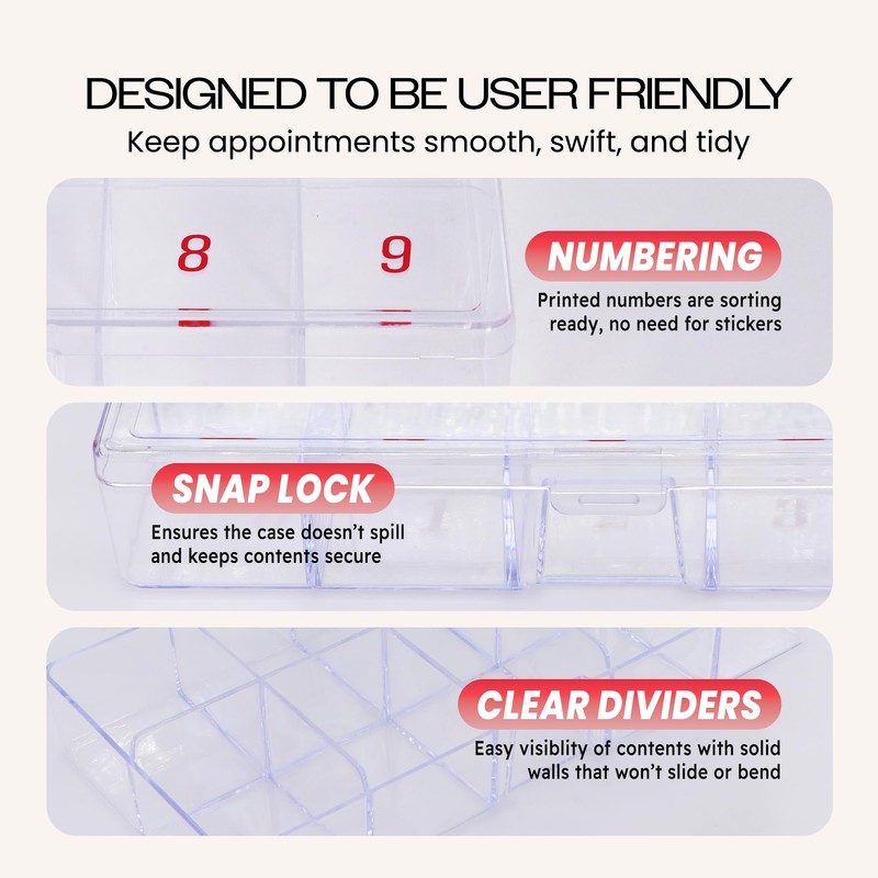 Beauticom USA Small Empty 10 Space Nail Art Tip Storage