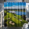 Yieldeer Mens Golf Shower Curtain Sports Blue and Green Bathroom
