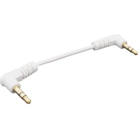 Audio Fan Stereo Mini Plug Audio Cable 3.5mm 3 Poles End Right Angle 10cm White