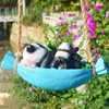 Swing Panda Statue Mother and Baby Panda Lying On The