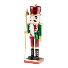Clever Creations Wooden Solider Traditional Christmas Nutcracker | Red, Green, and White Outfit and Holding Axe | Festive Christmas Decor | 10" Tall Great for Any Holiday Collection…