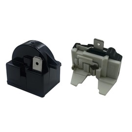1Pcs QP2-4R7 Starter Relay，1 Pin Refrigerator Starter Relay QP2-4R7 and 6750C-0005P Overload Protector fits Most Mini Fridges and Coolers Replacement Parts ﻿