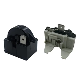 1Pcs QP2-4R7 Starter Relay，1 Pin Refrigerator Starter Relay QP2-4R7 and 6750C-0005P Overload Protector fits Most Mini Fridges and Coolers Replacement Parts ﻿