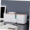 TEHAUX Cable Management Box Bamboo Lid Power Charging Data Cable