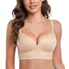 DotVol Women's Full Coverage Wireless Push Up Plunge Bras Plus