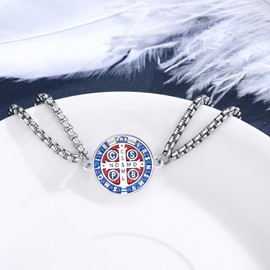 REDSUN religious protectors bracelet 925 Sterling silver stedict bracelet adjustable religious protection jewelry amulet jewelry for Christian