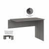 Pemberly Row Modern Desk Return in Modern Gray - Engineered