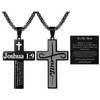 Aroncent Stainless Steel Cross Necklace: Joshua 1:9 Bible Verse Be