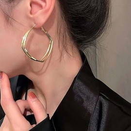 Iaceble Boho Large Square Hoop Earrings Open Square Earrings Gold Hollow Square Huggie Earrings Square Drop Earrings Punk Statement Geometric Earrings Jewelry for Women