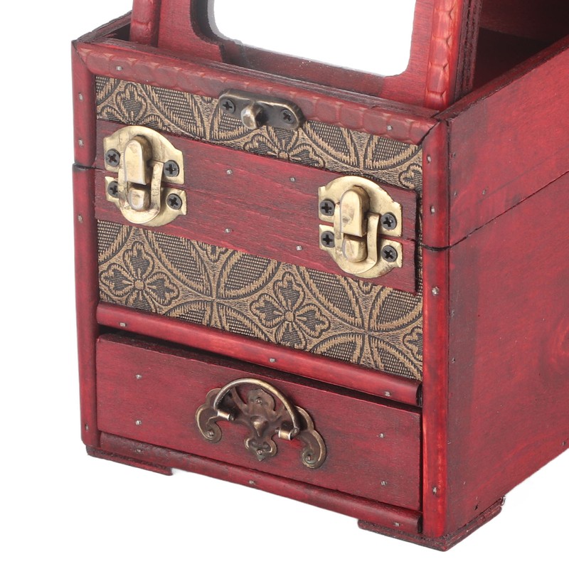 Jewelry Box Antique Wooden Multi‑Layer Drawer Storage Box Organizer with