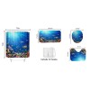 4-Piece Sunlight Sea Fish Ocean Theme Bathroom Set with Rugs
